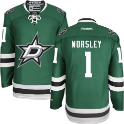 Adult Authentic Dallas Stars Gump Worsley Green Home Official Reebok Jersey