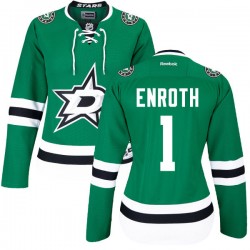 Women's Authentic Dallas Stars Jhonas Enroth Green Home Official Reebok Jersey