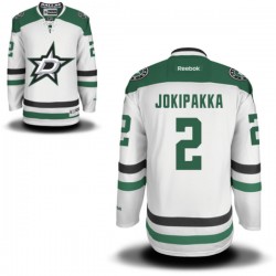 Adult Authentic Dallas Stars Jyrki Jokipakka White Away Official Reebok Jersey