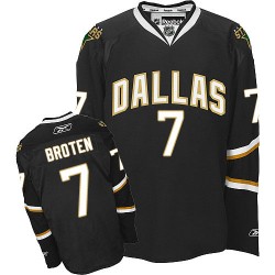 Adult Authentic Dallas Stars Neal Broten Black Official Reebok Jersey