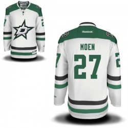 Adult Authentic Dallas Stars Travis Moen White Away Official Reebok Jersey