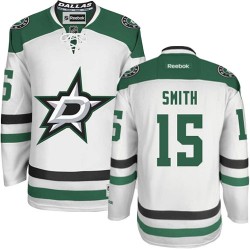 Adult Authentic Dallas Stars Bobby Smith White Away Official Reebok Jersey