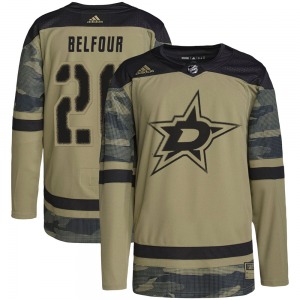 Adult Authentic Dallas Stars Ed Belfour Camo Military Appreciation Practice Official Adidas Jersey