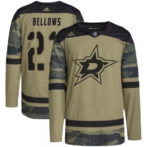 Adult Authentic Dallas Stars Brian Bellows Camo Military Appreciation Practice Official Adidas Jersey