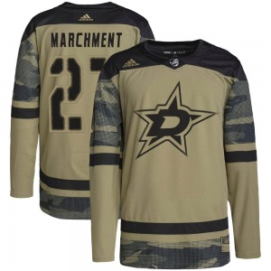 Adult Authentic Dallas Stars Mason Marchment Camo Military Appreciation Practice Official Adidas Jersey