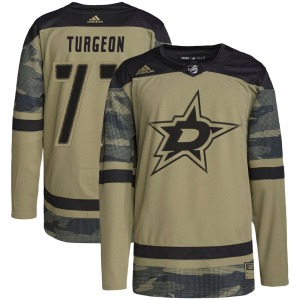 Adult Authentic Dallas Stars Pierre Turgeon Camo Military Appreciation Practice Official Adidas Jersey