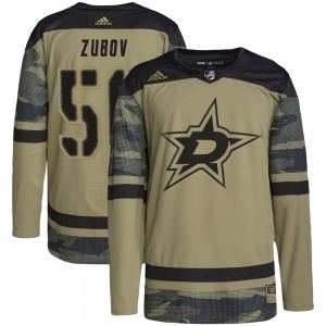 Adult Authentic Dallas Stars Sergei Zubov Camo Military Appreciation Practice Official Adidas Jersey