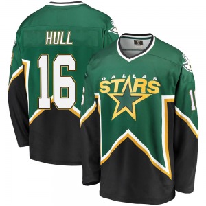 Adult Premier Dallas Stars Brett Hull Green/Black Breakaway Kelly Heritage Official Fanatics Branded Jersey