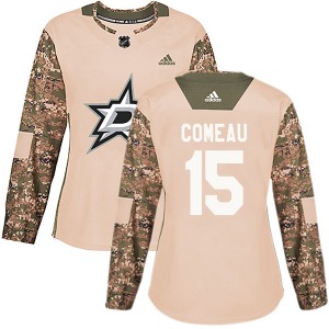 Women's Authentic Dallas Stars Blake Comeau Camo Veterans Day Practice Official Adidas Jersey