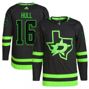 Youth Authentic Dallas Stars Brett Hull Black Alternate Primegreen Pro Official Adidas Jersey