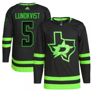 Youth Authentic Dallas Stars Nils Lundkvist Black Alternate Primegreen Pro Official Adidas Jersey