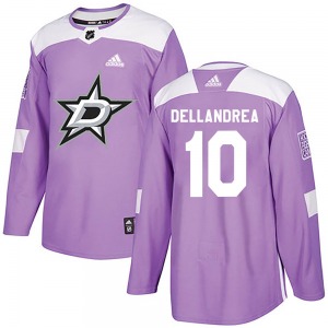 Adult Authentic Dallas Stars Ty Dellandrea Purple Fights Cancer Practice Official Adidas Jersey