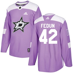 Adult Authentic Dallas Stars Taylor Fedun Purple Fights Cancer Practice Official Adidas Jersey