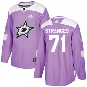 Adult Authentic Dallas Stars Antonio Stranges Purple Fights Cancer Practice Official Adidas Jersey