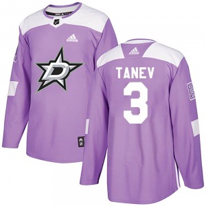 Adult Authentic Dallas Stars Chris Tanev Purple Fights Cancer Practice Official Adidas Jersey