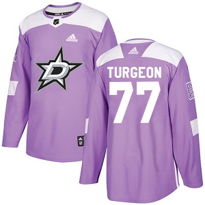 Adult Authentic Dallas Stars Pierre Turgeon Purple Fights Cancer Practice Official Adidas Jersey