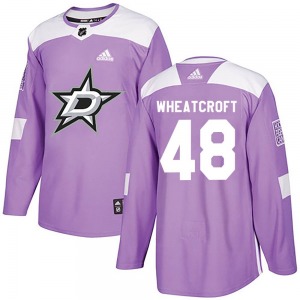 Adult Authentic Dallas Stars Chase Wheatcroft Purple Fights Cancer Practice Official Adidas Jersey