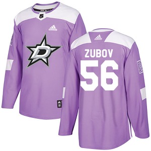 Adult Authentic Dallas Stars Sergei Zubov Purple Fights Cancer Practice Official Adidas Jersey