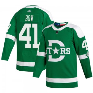 Adult Authentic Dallas Stars Landon Bow Green 2020 Winter Classic Official Adidas Jersey