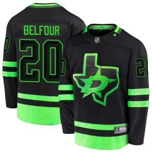 Youth Premier Dallas Stars Ed Belfour Black Breakaway 2020/21 Alternate Official Fanatics Branded Jersey