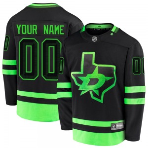 Youth Premier Dallas Stars Custom Black Custom Breakaway 2020/21 Alternate Official Fanatics Branded Jersey