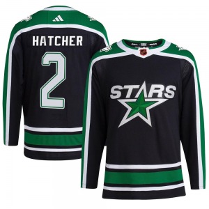 Youth Authentic Dallas Stars Derian Hatcher Black Reverse Retro 2.0 Official Adidas Jersey