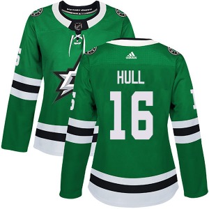 Women's Authentic Dallas Stars Brett Hull Green Home Official Adidas Jersey