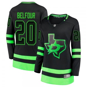 Women's Premier Dallas Stars Ed Belfour Black Breakaway 2020/21 Alternate Official Fanatics Branded Jersey