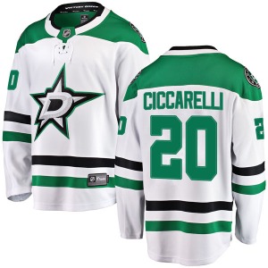 Youth Breakaway Dallas Stars Dino Ciccarelli White Away Official Fanatics Branded Jersey