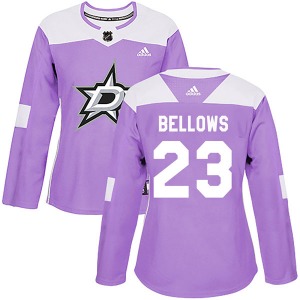Women's Authentic Dallas Stars Brian Bellows Purple Fights Cancer Practice Official Adidas Jersey