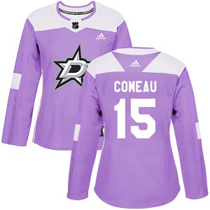 Women's Authentic Dallas Stars Blake Comeau Purple Fights Cancer Practice Official Adidas Jersey
