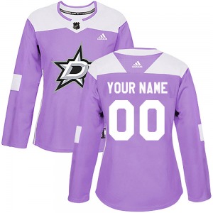 Women's Authentic Dallas Stars Custom Purple Custom Fights Cancer Practice Official Adidas Jersey