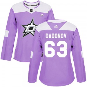 Women's Authentic Dallas Stars Evgenii Dadonov Purple Fights Cancer Practice Official Adidas Jersey