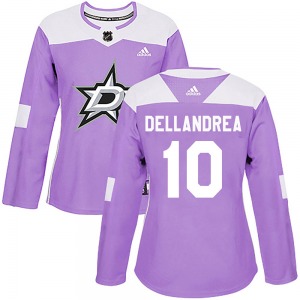 Women's Authentic Dallas Stars Ty Dellandrea Purple Fights Cancer Practice Official Adidas Jersey