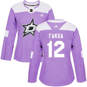 Women's Authentic Dallas Stars Radek Faksa Purple Fights Cancer Practice Official Adidas Jersey