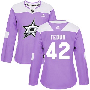Women's Authentic Dallas Stars Taylor Fedun Purple Fights Cancer Practice Official Adidas Jersey
