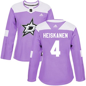 Women's Authentic Dallas Stars Miro Heiskanen Purple Fights Cancer Practice Official Adidas Jersey