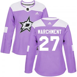 Women's Authentic Dallas Stars Mason Marchment Purple Fights Cancer Practice Official Adidas Jersey