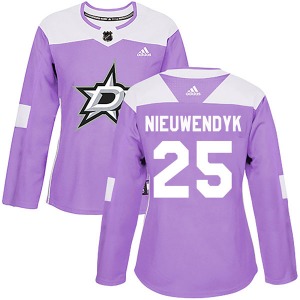 Women's Authentic Dallas Stars Joe Nieuwendyk Purple Fights Cancer Practice Official Adidas Jersey