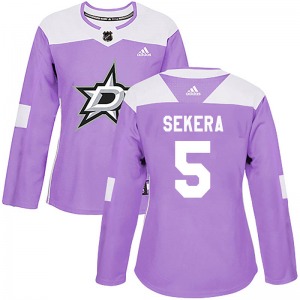 Women's Authentic Dallas Stars Andrej Sekera Purple Fights Cancer Practice Official Adidas Jersey