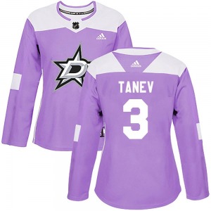 Women's Authentic Dallas Stars Chris Tanev Purple Fights Cancer Practice Official Adidas Jersey