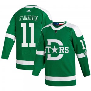 Youth Authentic Dallas Stars Logan Stankoven Green 2020 Winter Classic Player Official Adidas Jersey