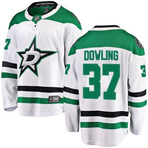 Adult Breakaway Dallas Stars Justin Dowling White Away Official Fanatics Branded Jersey