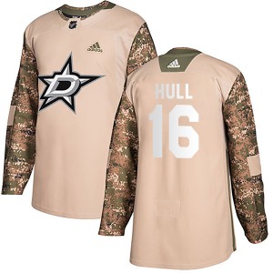 Youth Authentic Dallas Stars Brett Hull Camo Veterans Day Practice Official Adidas Jersey