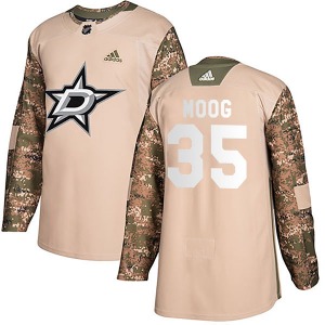 Youth Authentic Dallas Stars Andy Moog Camo Veterans Day Practice Official Adidas Jersey