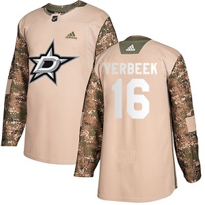 Youth Authentic Dallas Stars Pat Verbeek Camo Veterans Day Practice Official Adidas Jersey