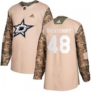 Youth Authentic Dallas Stars Chase Wheatcroft Camo Veterans Day Practice Official Adidas Jersey