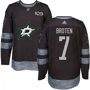 Adult Authentic Dallas Stars Neal Broten Black 1917-2017 100th Anniversary Official Jersey