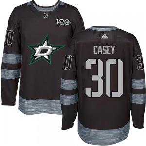 Adult Authentic Dallas Stars Jon Casey Black 1917-2017 100th Anniversary Official Jersey
