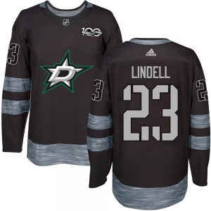 Adult Authentic Dallas Stars Esa Lindell Black 1917-2017 100th Anniversary Official Jersey